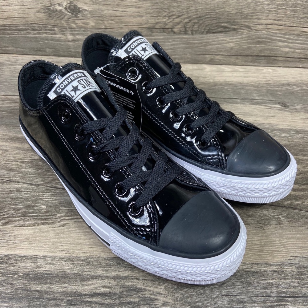 New Converse CTAS Patent Leather Black Sneakers